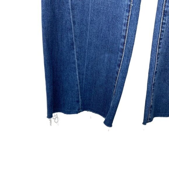 Anthropologie Pilcro and the Letterpress High Rise Flare Ankle Raw Hem Blue 29 - Picture 10 of 16